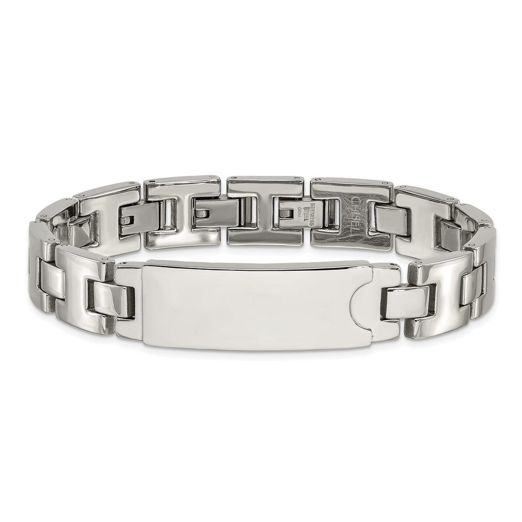 Stainless Steel Polished ID Plate Bracelet for Men