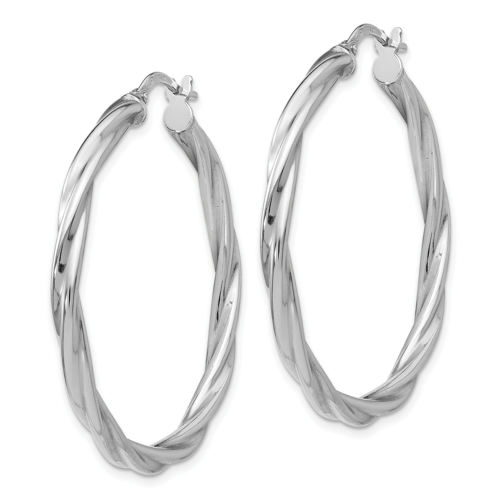 Sophia Jewelers 925 Sterling Silver Twisted Hoop Earrings with Rhodium Polish Secondary image