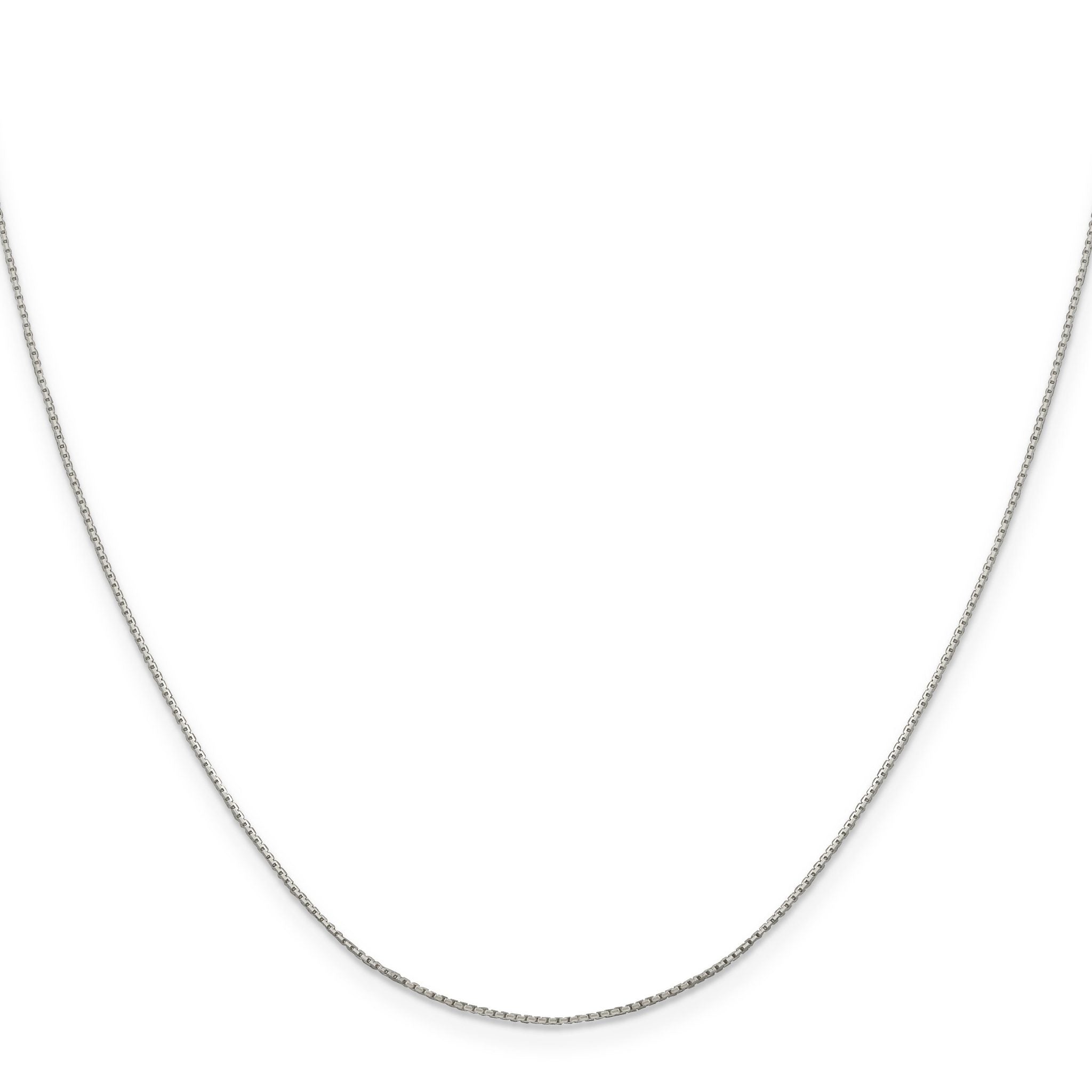 8-Sided Mirror Box Chain Necklace in Sterling Silver