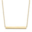 14K Polished with 1in ext. Bar Necklace