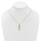 14K Polished Fancy Dangling Mixed Links Necklace