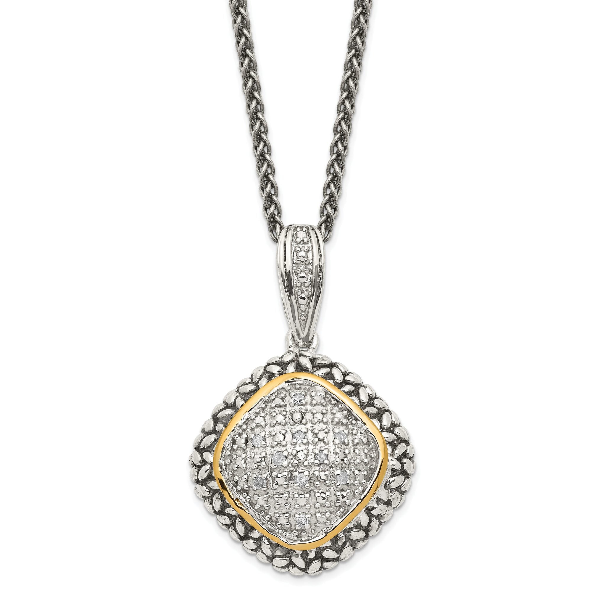 Shey Couture Sterling Silver with 14K Accent 18 Inch Antiqued Diamond Necklace Main image