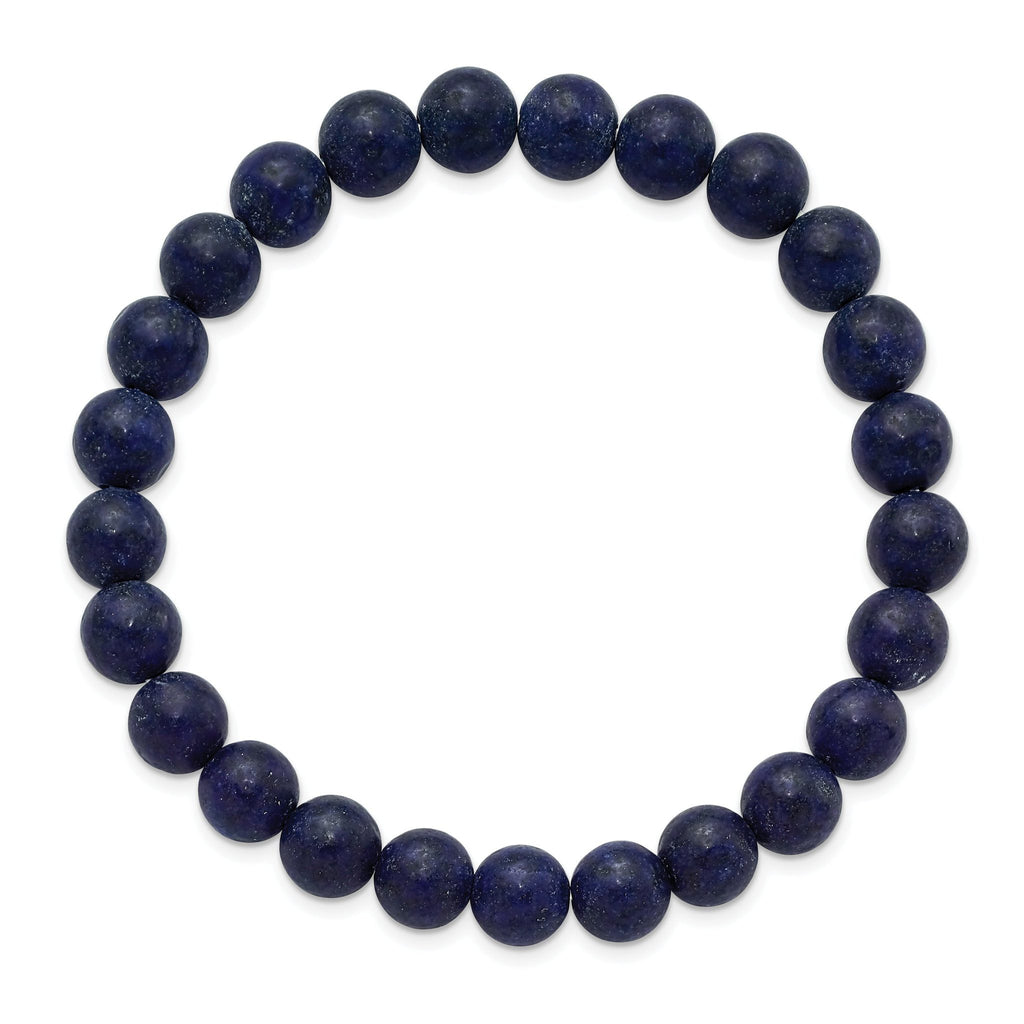 8mm Lapis Agate Beaded Stretch Bracelet