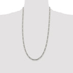 Pavé Flat Figaro Chain in Sterling Silver