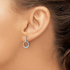14k White Gold 3/8 carat Lab Grown Diamond VS/SI+ G+ Complete Dangle Circle Post Earrings
