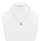 14k Rose Gold 1 carat Lab Grown Diamond VS+ F+ Complete 18 inch Two Stone Fashion Necklace