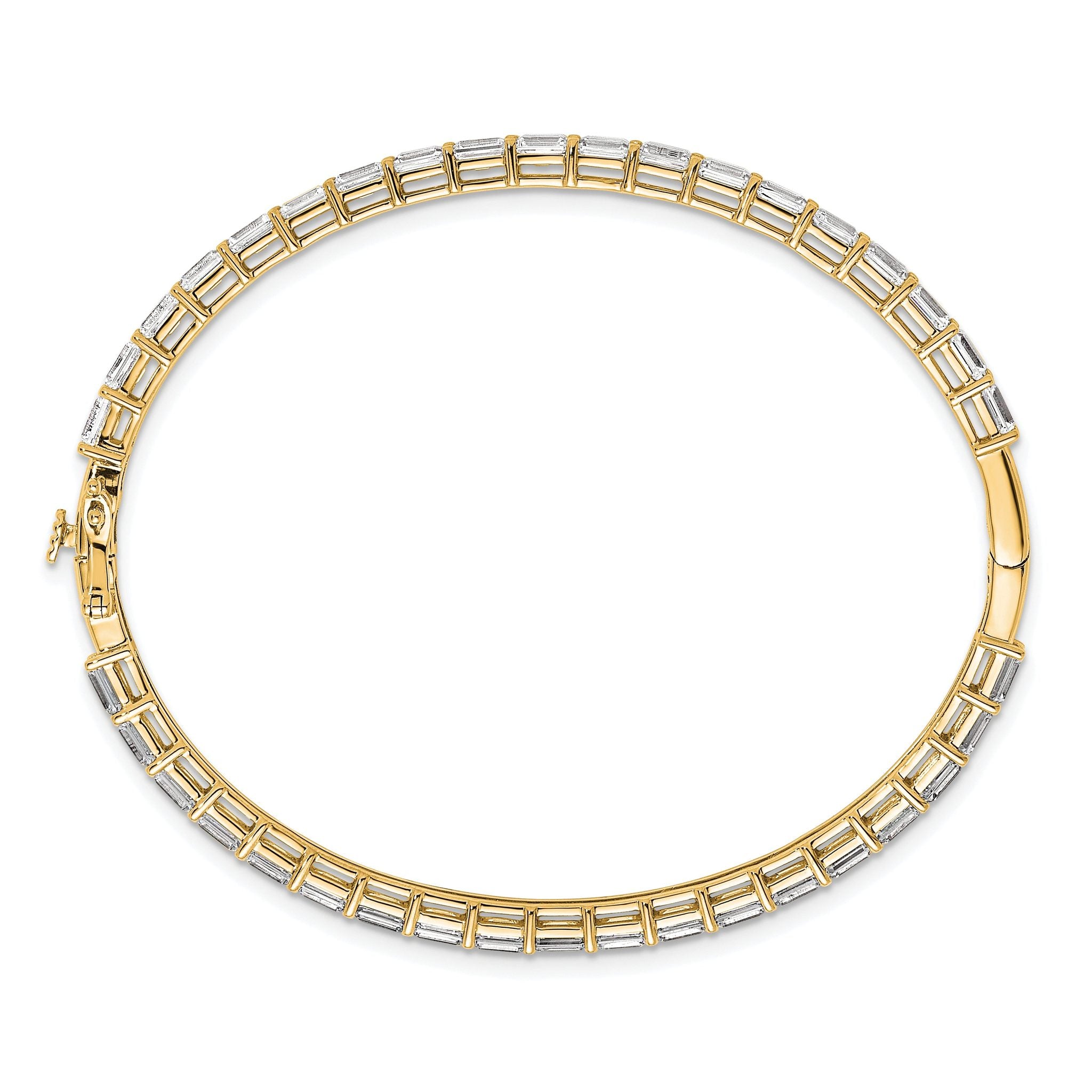 True Origin 14K Yellow Gold 7 5/8 carat Lab Grown Diamond VS+ F+ 7.5 in Complete Bangle Secondary image