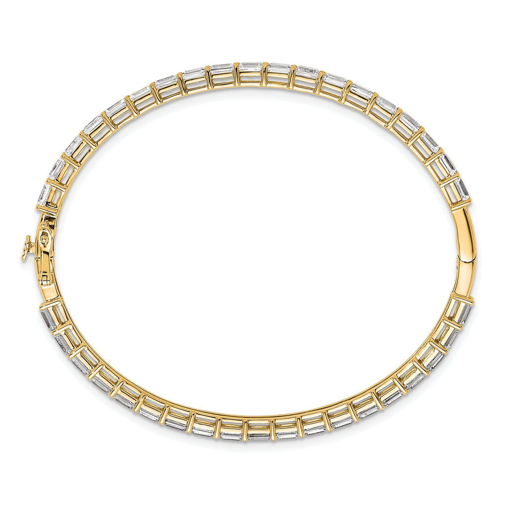 True Origin 14K Yellow Gold 7 5/8 carat Lab Grown Diamond VS+ F+ 7.5 in Complete Bangle