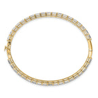 True Origin 14K Yellow Gold 7 5/8 carat Lab Grown Diamond VS+ F+ 7.5 in Complete Bangle