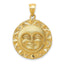 14K Gold Men's Sun Pendant with Polished Satin Finish  Timeless Elegance and Versatile Style