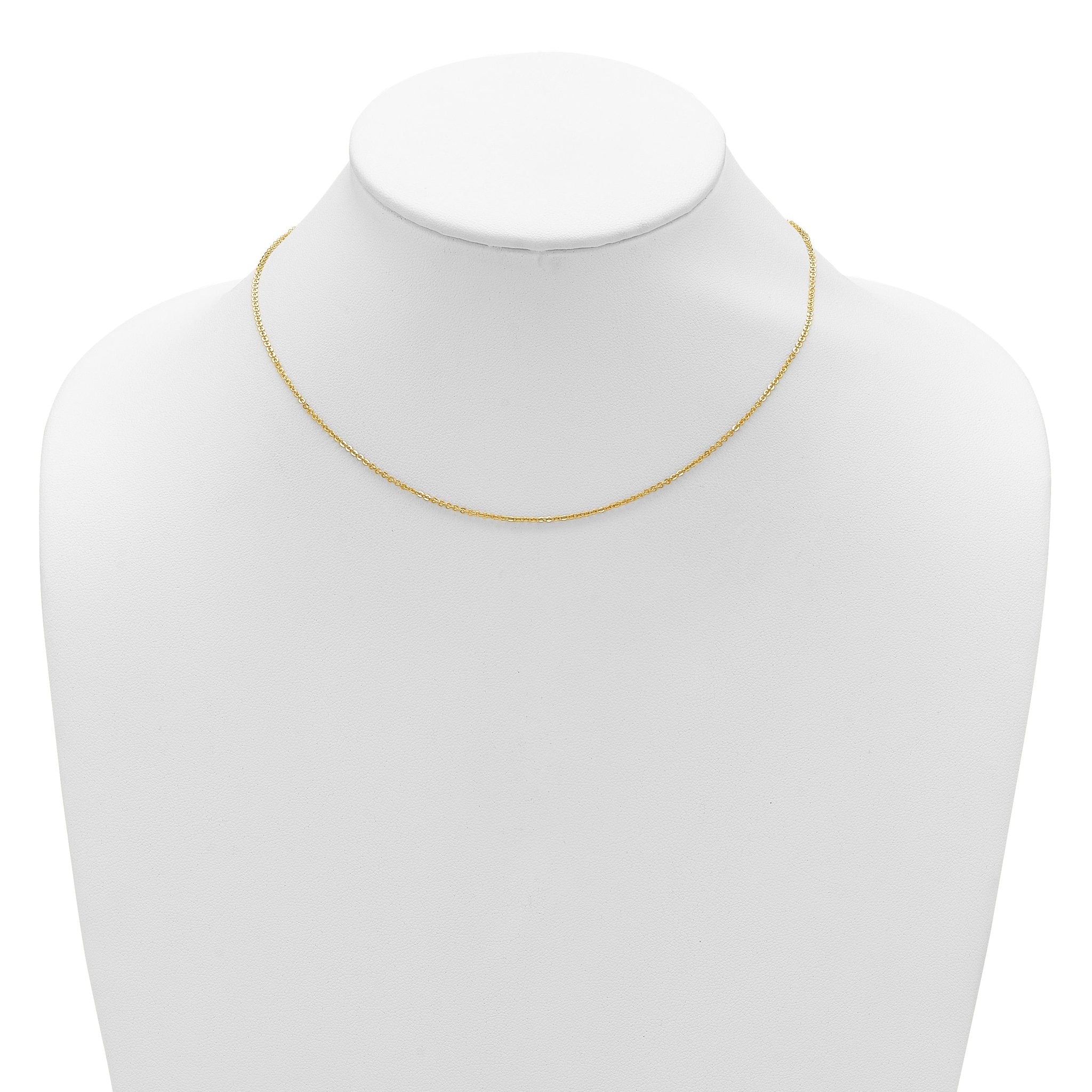 14K 1.4mm Flat Cable 1in+1in Adjustable Chain