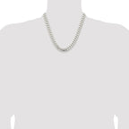 Sterling Silver Rhodium-plated 10.7mm Polished Domed Curb Chain