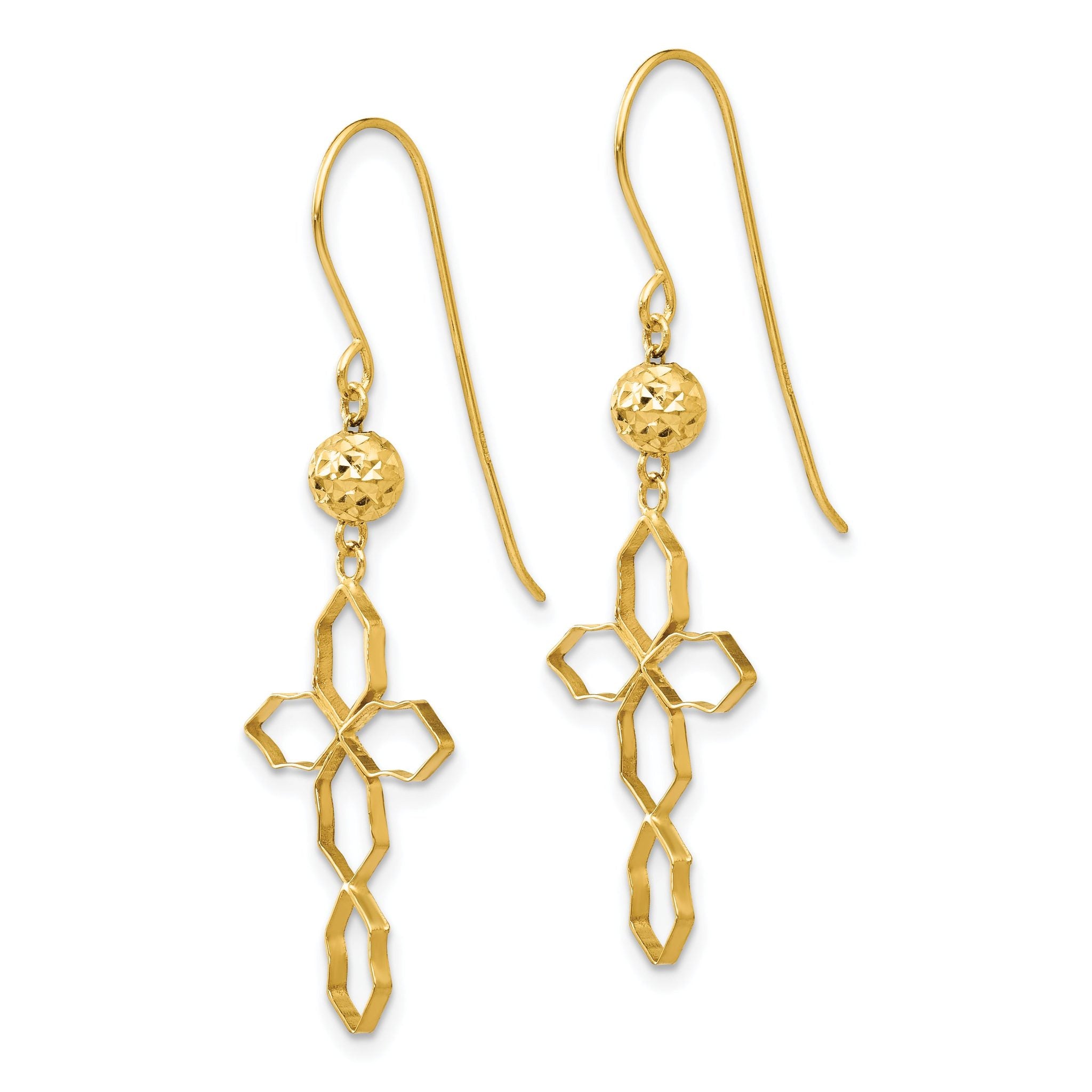 14k Cross Earrings Secondary image