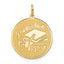 14K Gold Graduation Day Disc Charm with Flat Back Design