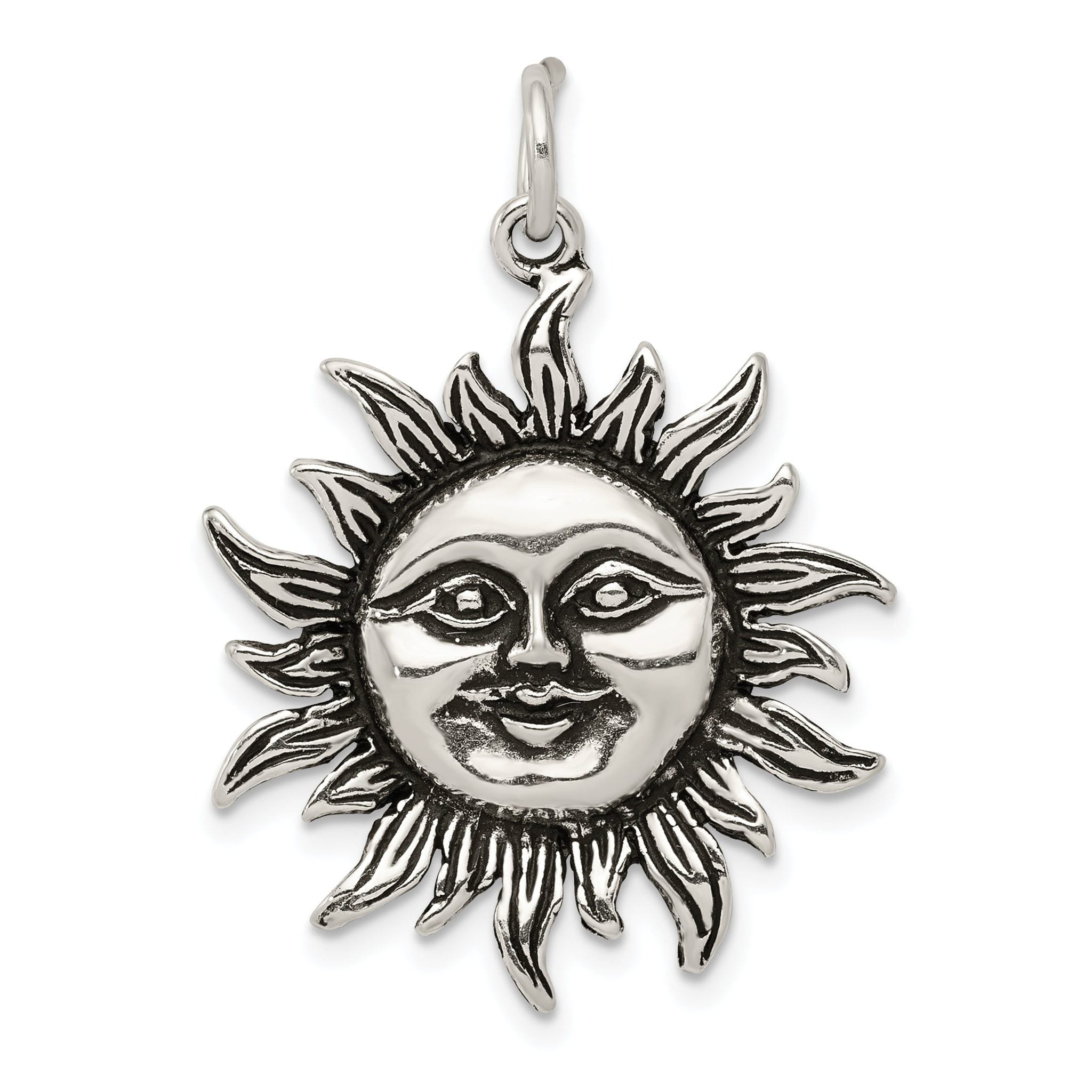 Sophia Jewelers Vintage Inspired Sterling Silver Sun Charm for Men