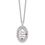 Sterling Silver Rhodium-plated Crystal Family Pendant