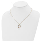 10K Two-tone Polished Oval Necklace