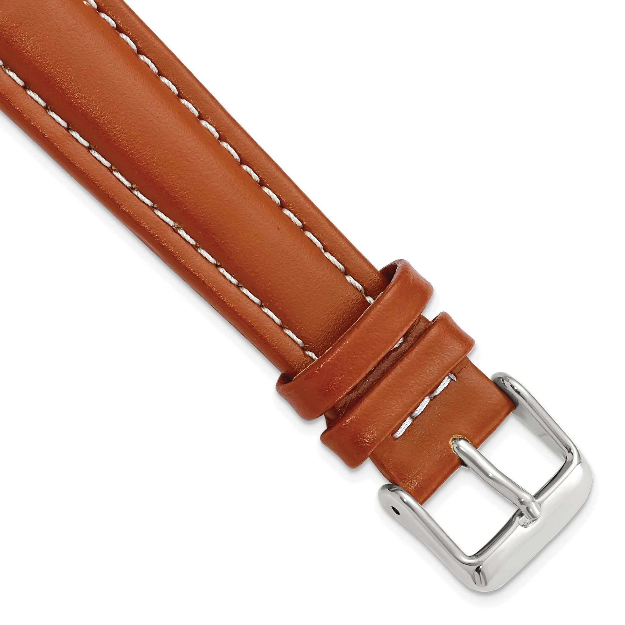 Saddle Brown Oil-Tanned Leather Watch Band, 24mm