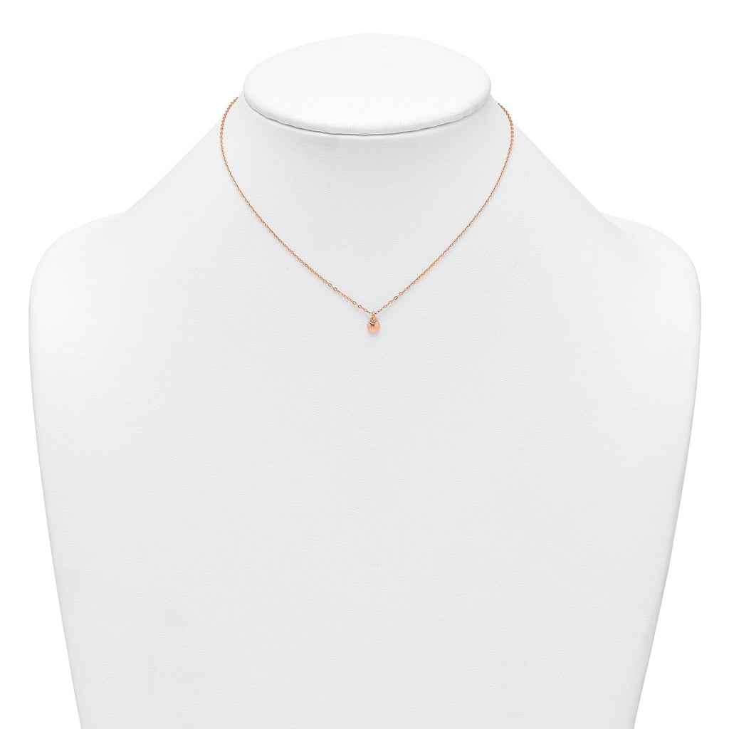 Sterling Silver Rose-tone Polished Heart Childrens 14 inch Necklace