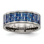 Blue Carbon Fiber Inlay Wedding Band in Titanium, 8mm