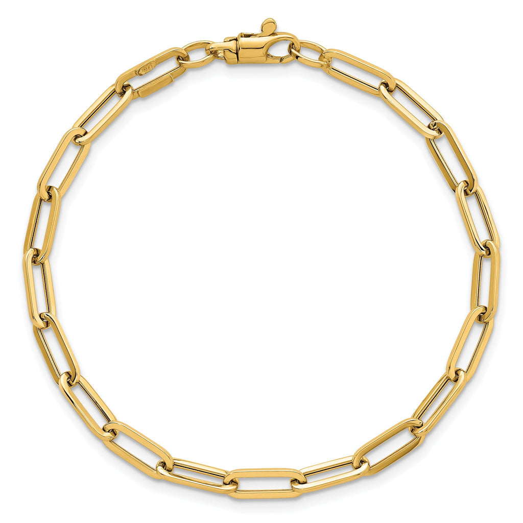 14k Polished 4mm Paperclip Link 7.5 inch Bracelet