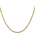 14K 7 inch 2.5mm Ultra Diamond-cut Rope with Lobster Clasp Chain