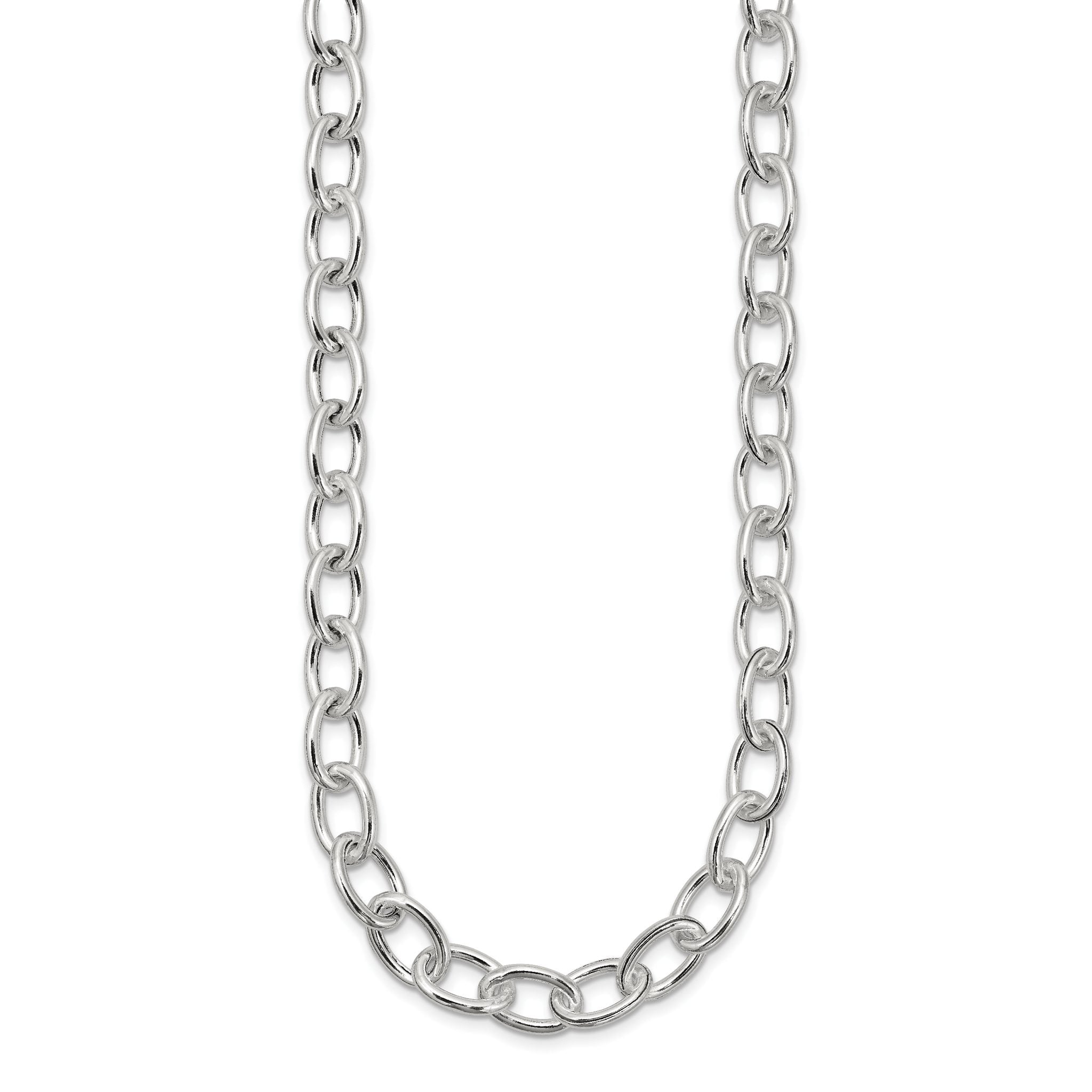 Sterling Silver Open Link Cable 8.50mm Necklace Secondary image