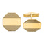 14k Yellow Gold Octagonal Line Design Cuff Links