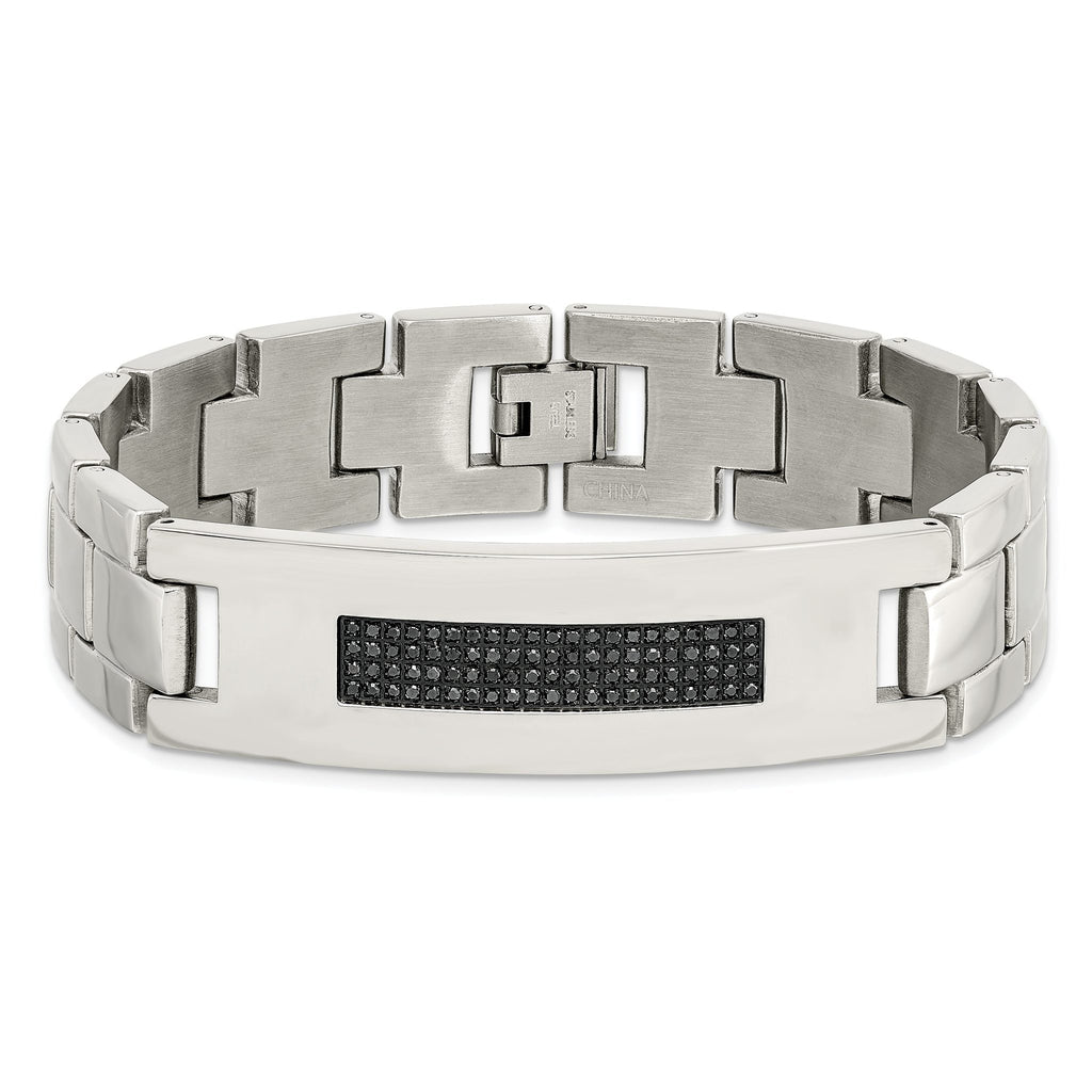 Stainless Steel Polished with 1/2 carat Diamond Bracelet for Men
