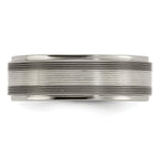 Edward Mirell Two-Tone Titanium Wedding Band with Sterling Silver Inlay