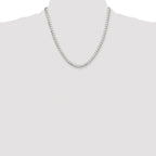 Sterling Silver Rhodium-plated 5mm D/C Square Curb Chain