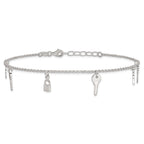 Lock & Key Anklet in Sterling Silver