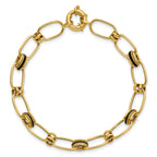14K w/Enamel Polished Fancy Oval Link Bracelet