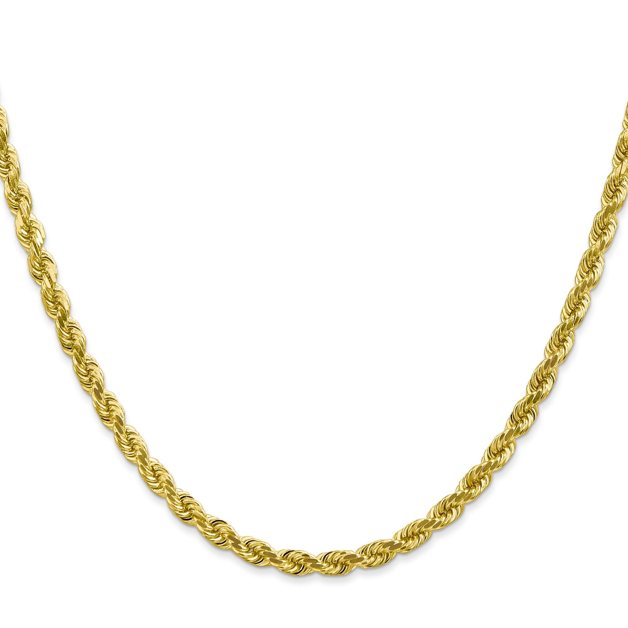 Diamond-Cut Rope Chain in 10K Yellow Gold