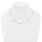 14K Two-tone D/C Beaded Infinity Station Necklace