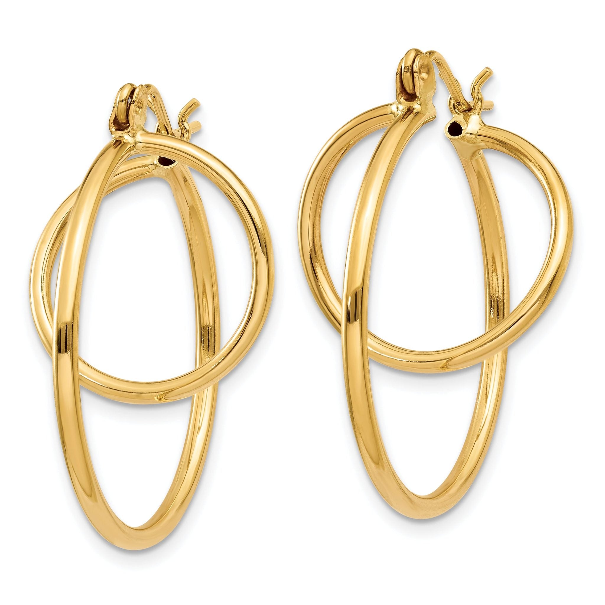 14K Gold Polished Hoop Earrings for Women Elegant and TimeleSterling Silver Style Secondary image