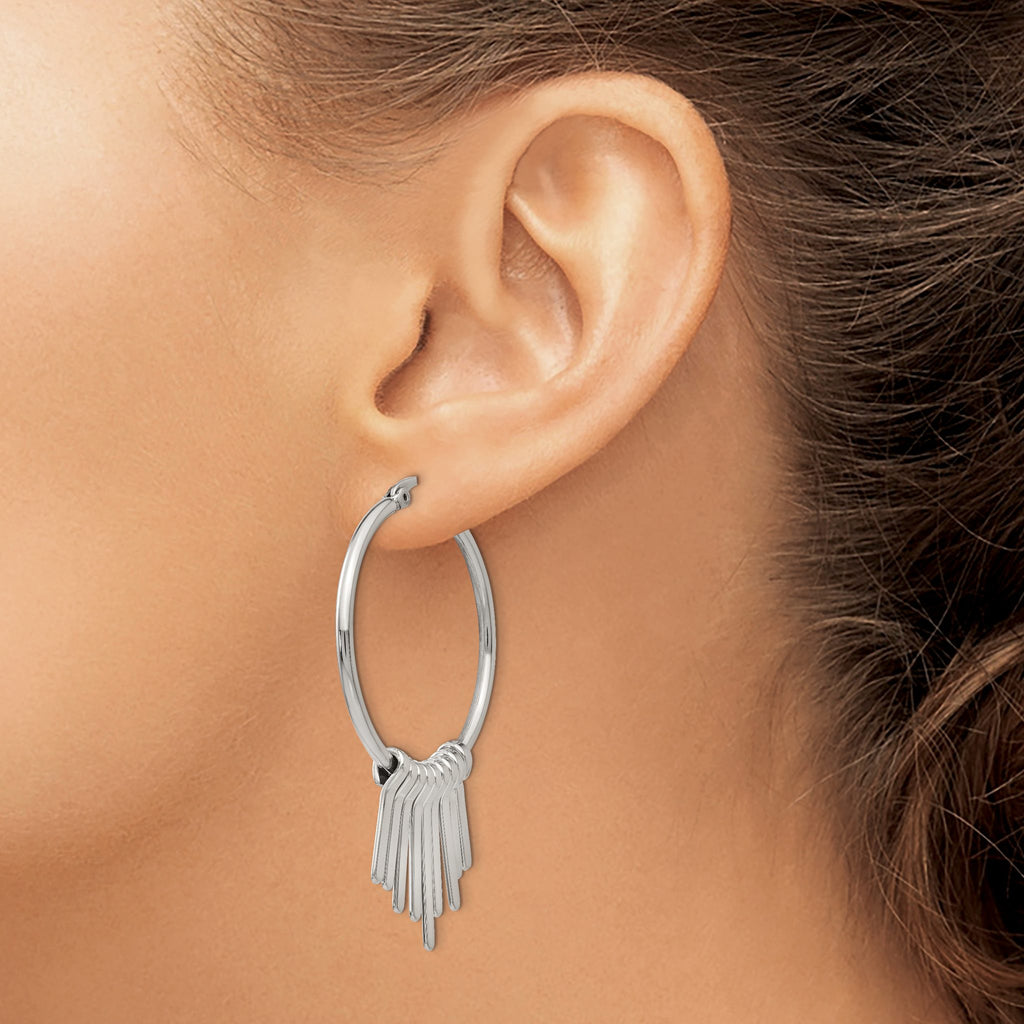Stainless Steel Polished Hoop Earrings for Women