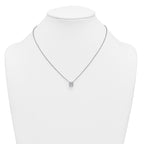 14k White Gold 2 1/2 carat Lab Grown Diamond VS+ F+ Cushion Complete 18 inch Four Prong Pendant Necklace