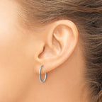 14k White Gold Polished Endless Tube Hoop Earrings