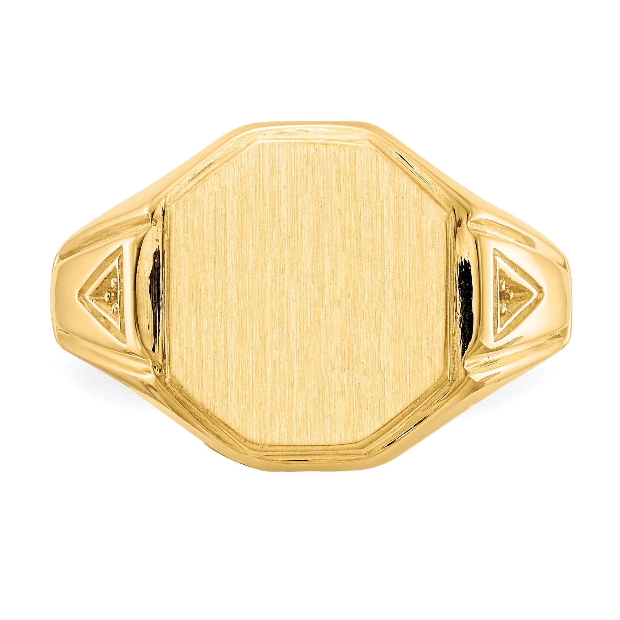 14k 11.5x12.5mm Open Back Diamond Mens Signet Ring Mounting (No Stone Included)