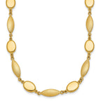 14k Polished And Brushed 7.5mm Fancy Oval and Round Link 18 inch Necklace