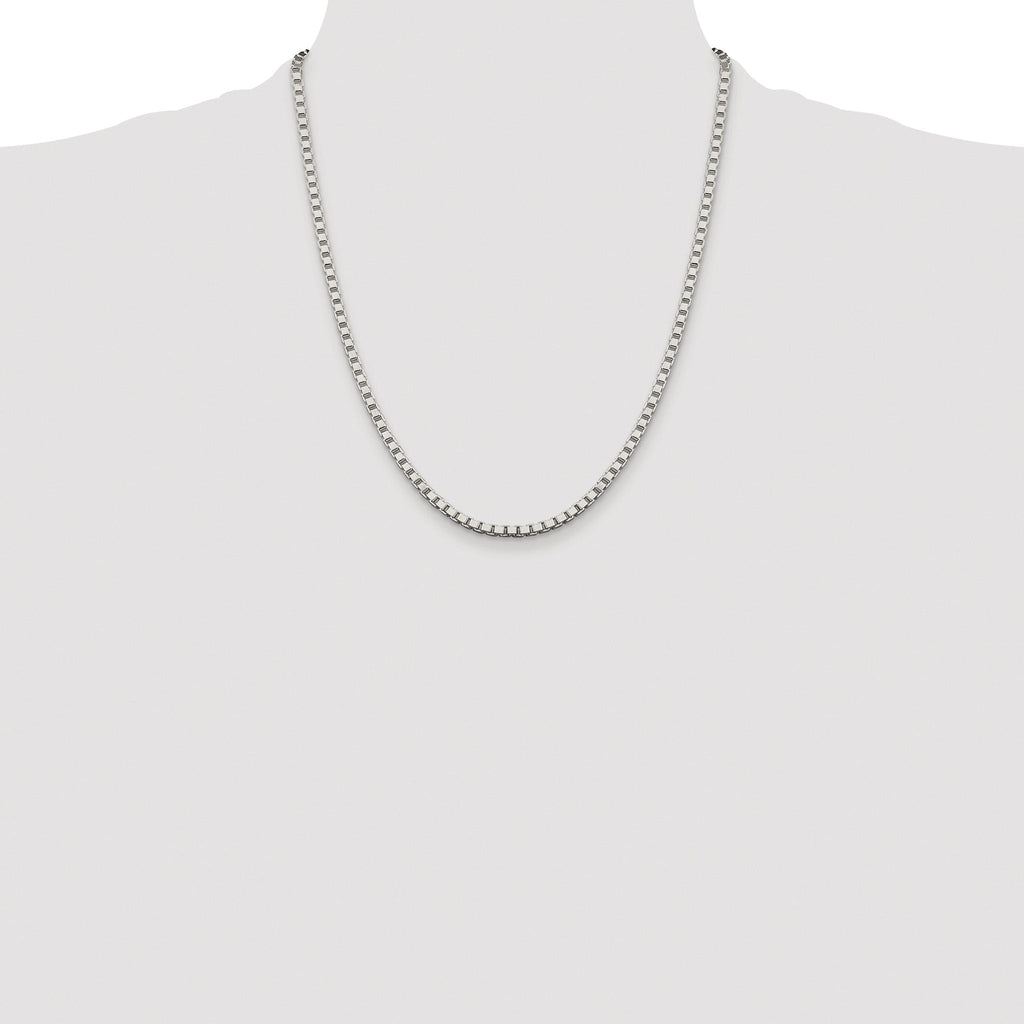 Sterling Silver Rhodium-plated 3.25mm Box Chain