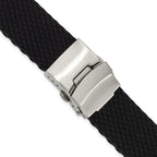 Textured Silicone Watch Band with Stainless Steel Buckle, 20mm