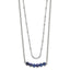 Chisel Stainless Steel Polished 2-Strand Lapis Beaded 16.5 inch with a 1 inch Extension Necklace
