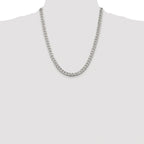 Sterling Silver Rhodium-plated 7mm Pavâ Curb Chain