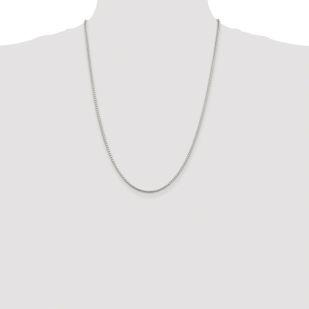 Diamond-Cut Round Box Chain Necklace in Sterling Silver