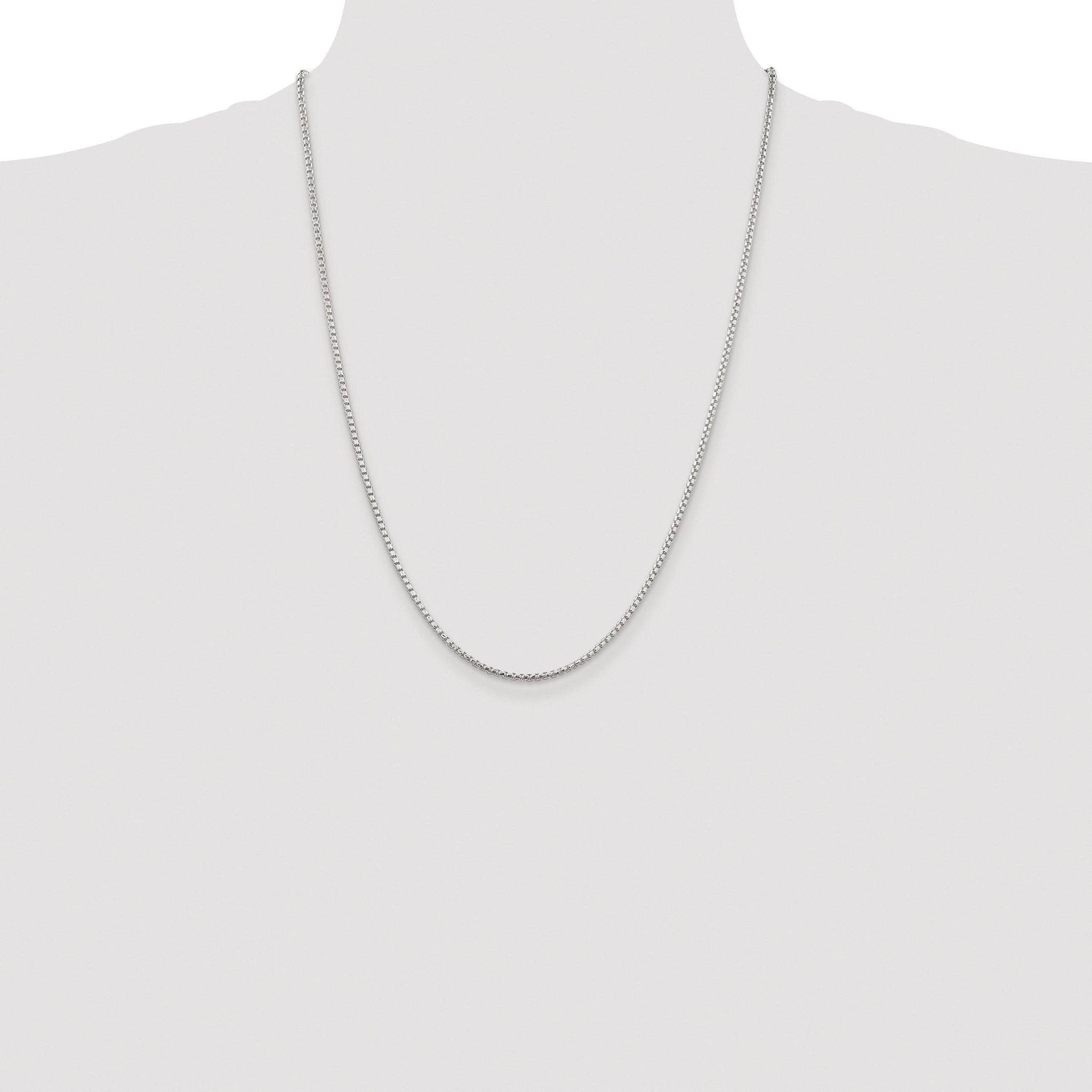 Diamond-Cut Round Box Chain Necklace in Sterling Silver