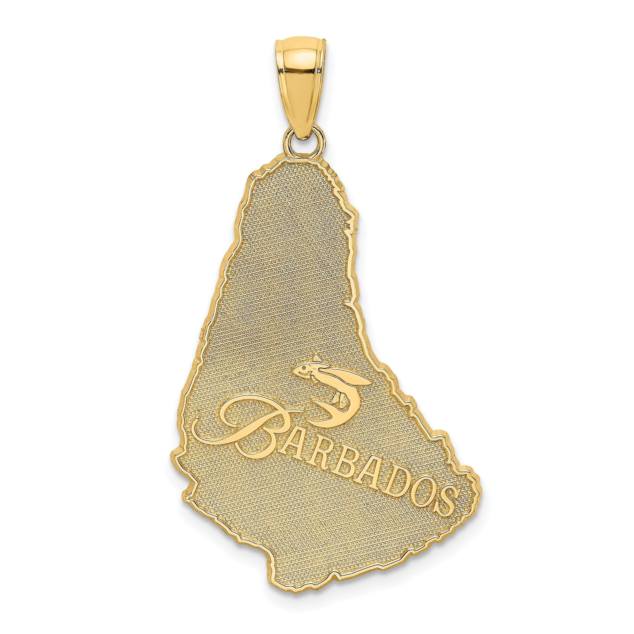 14K Textured BARBADOS Map Charm Main image