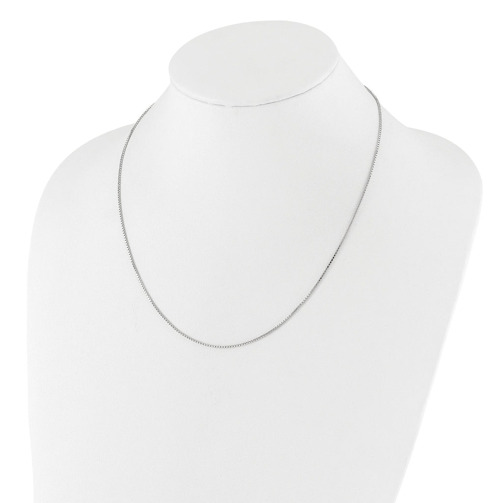 Sterling Silver RH-plated Adjustable 1.1mm Box Chain