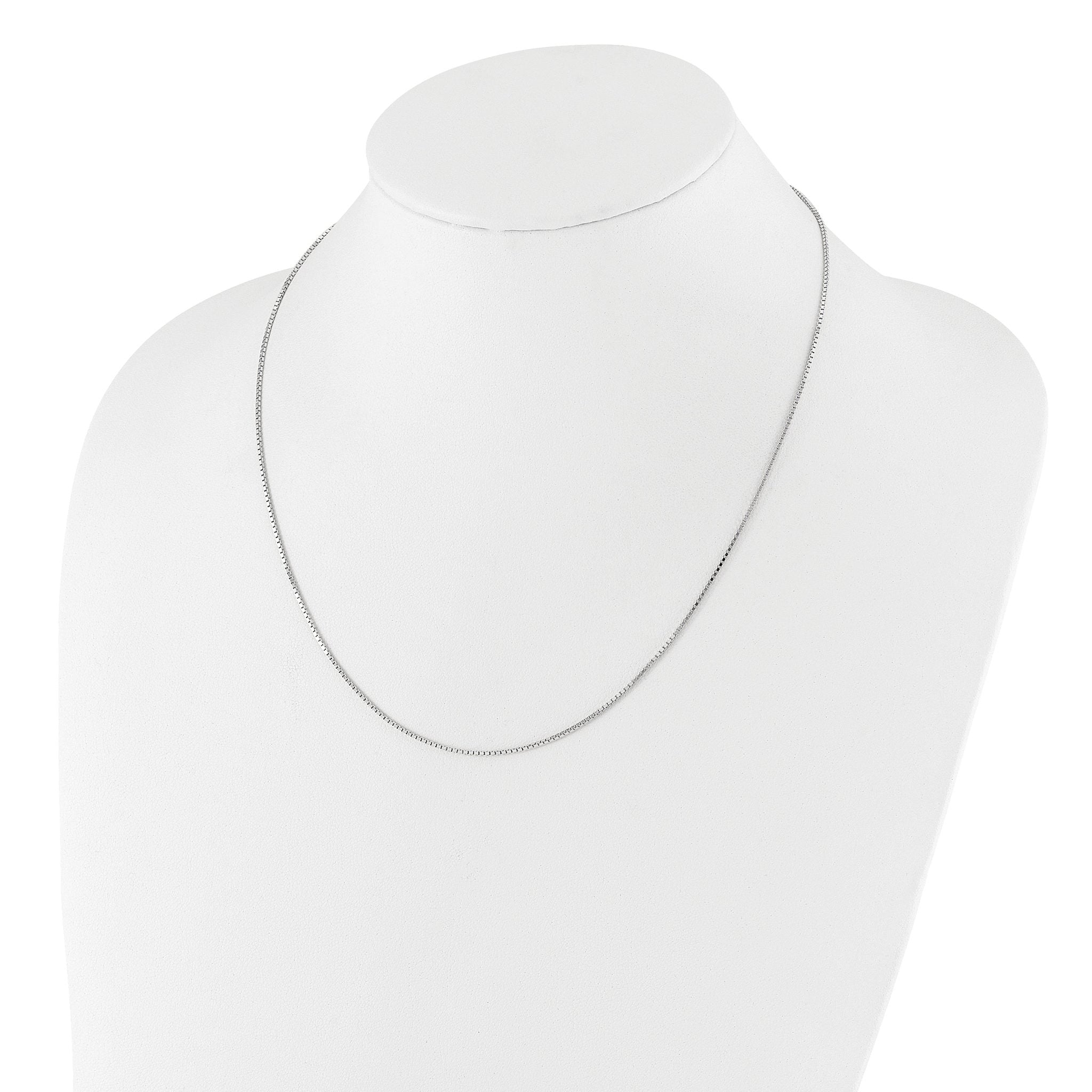 Sterling Silver RH-plated Adjustable 1.1mm Box Chain
